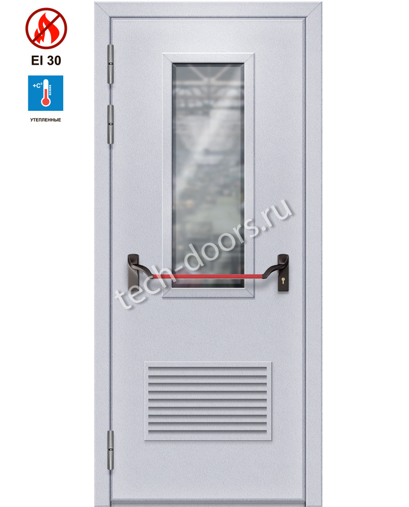 Дверь однопольная противопожарная металлическая EIW-30 880x2050